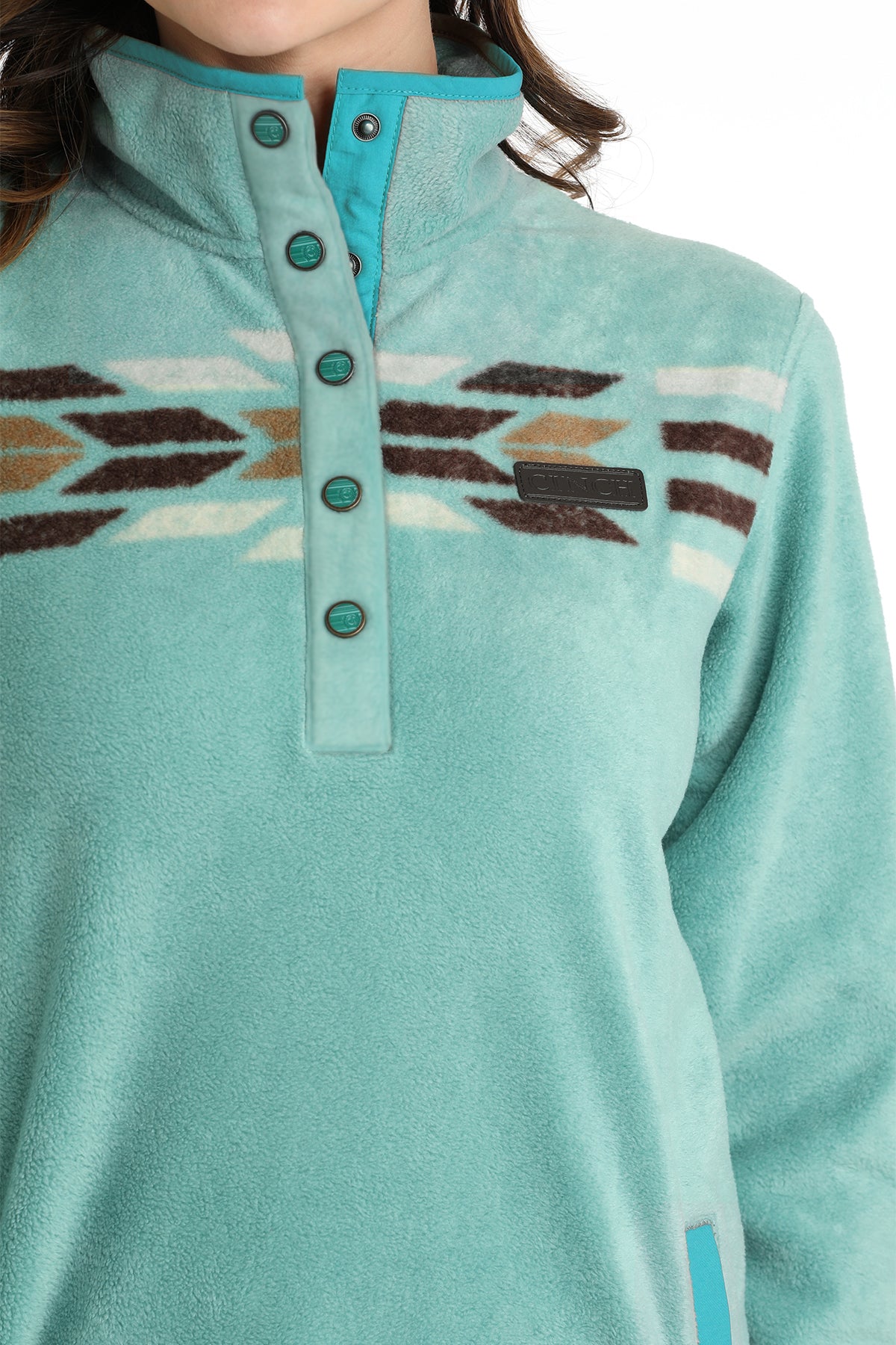 Cinch Ladies Turquoise Polar Fleece Sweater MAK9909002