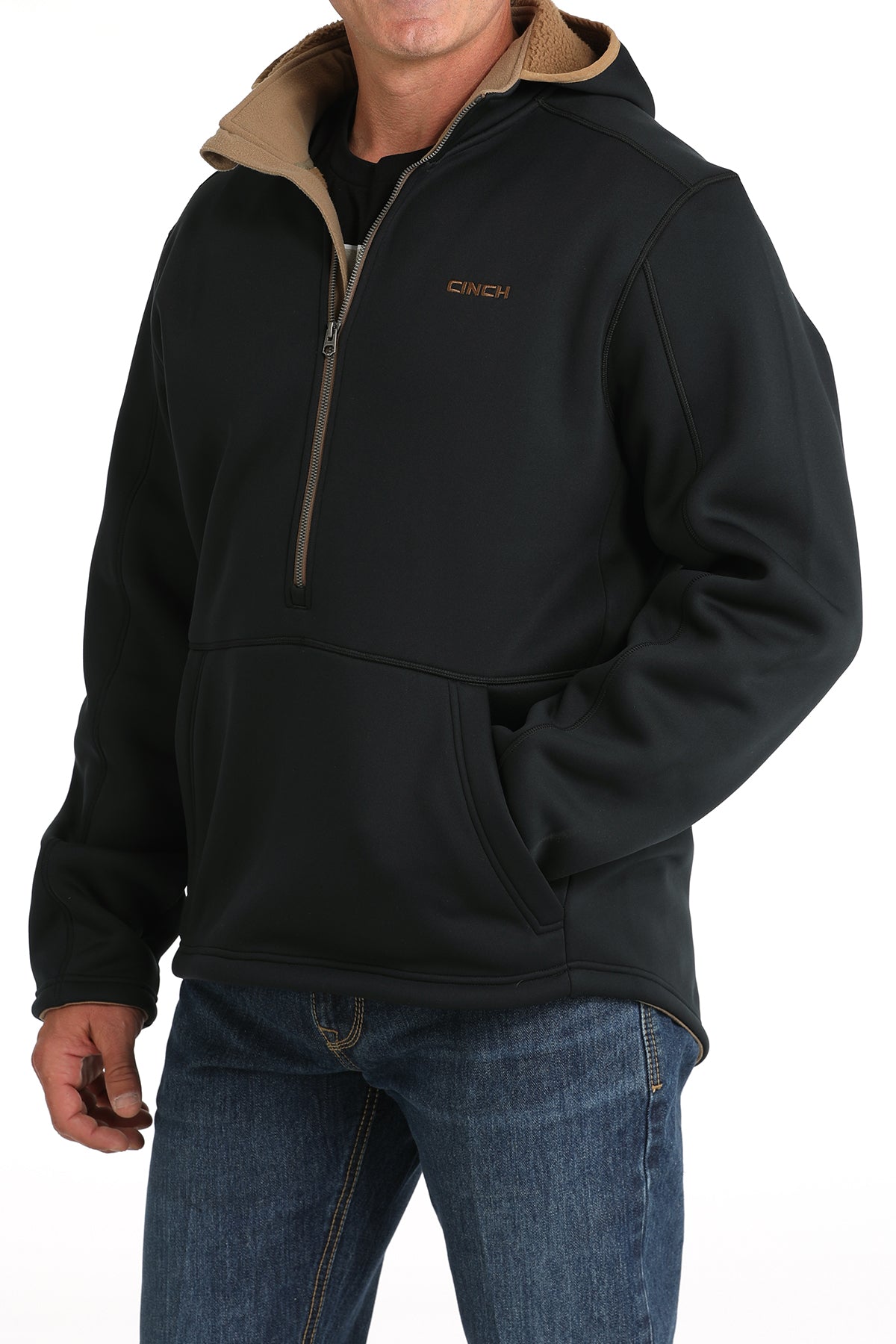 Cinch Mens Black Sherpa Hoodie Jacket MWJ1915001