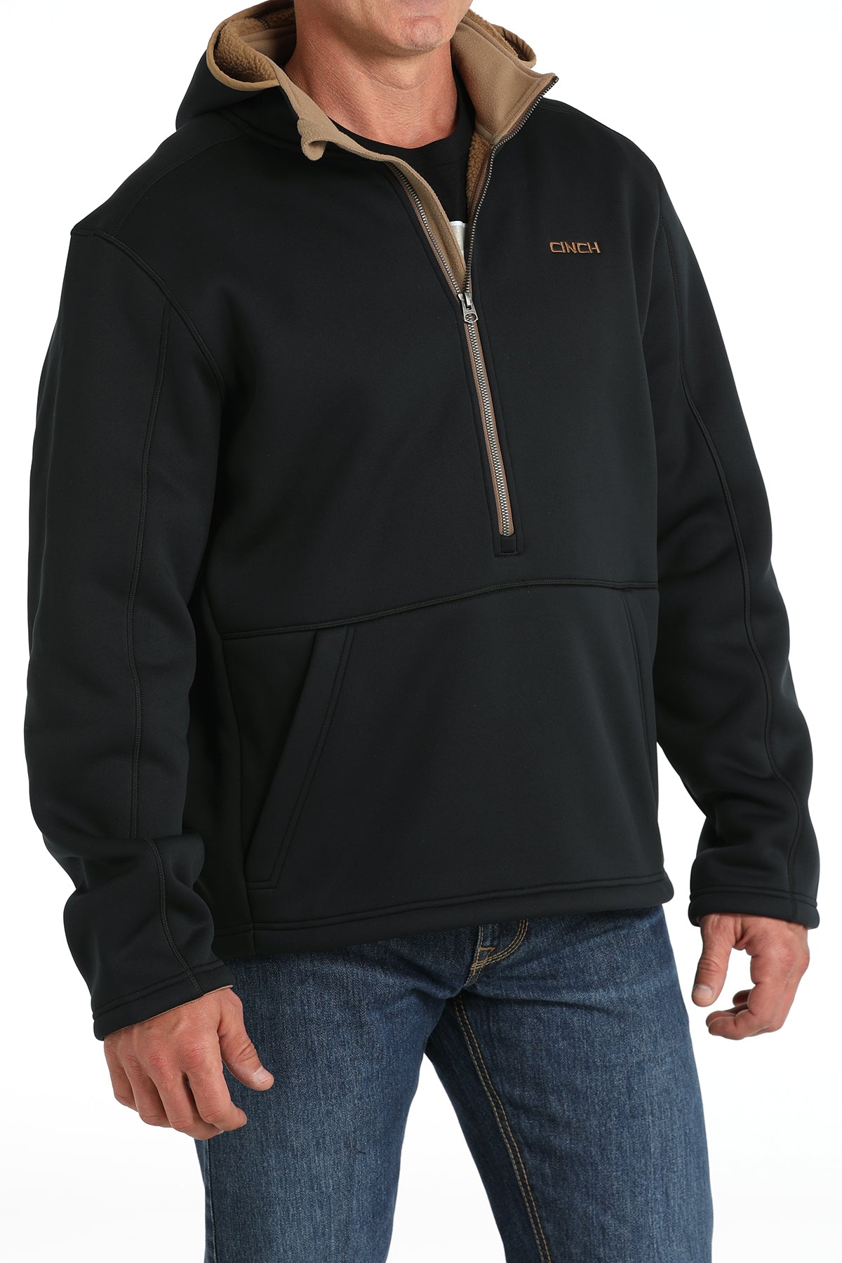 Cinch Mens Black Sherpa Hoodie Jacket MWJ1915001