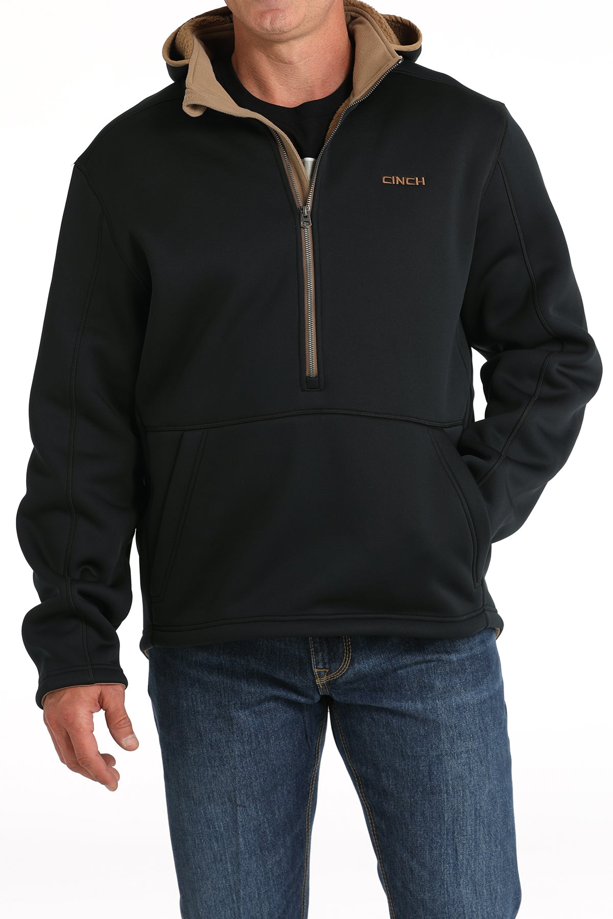 Cinch Mens Black Sherpa Hoodie Jacket MWJ1915001