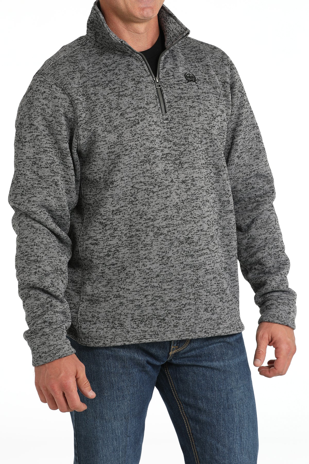 Cinch Mens Gray 1/4 Zip Sweater MWK1080014