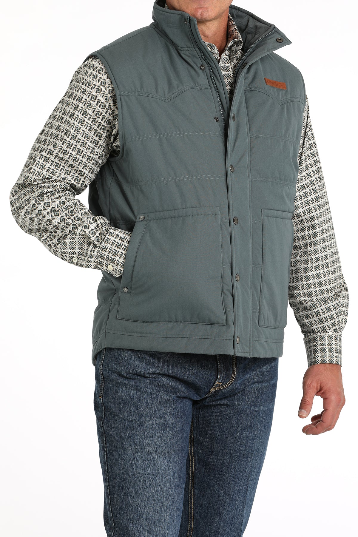 Cinch Mens Blue Quilted Vest MWV1902003