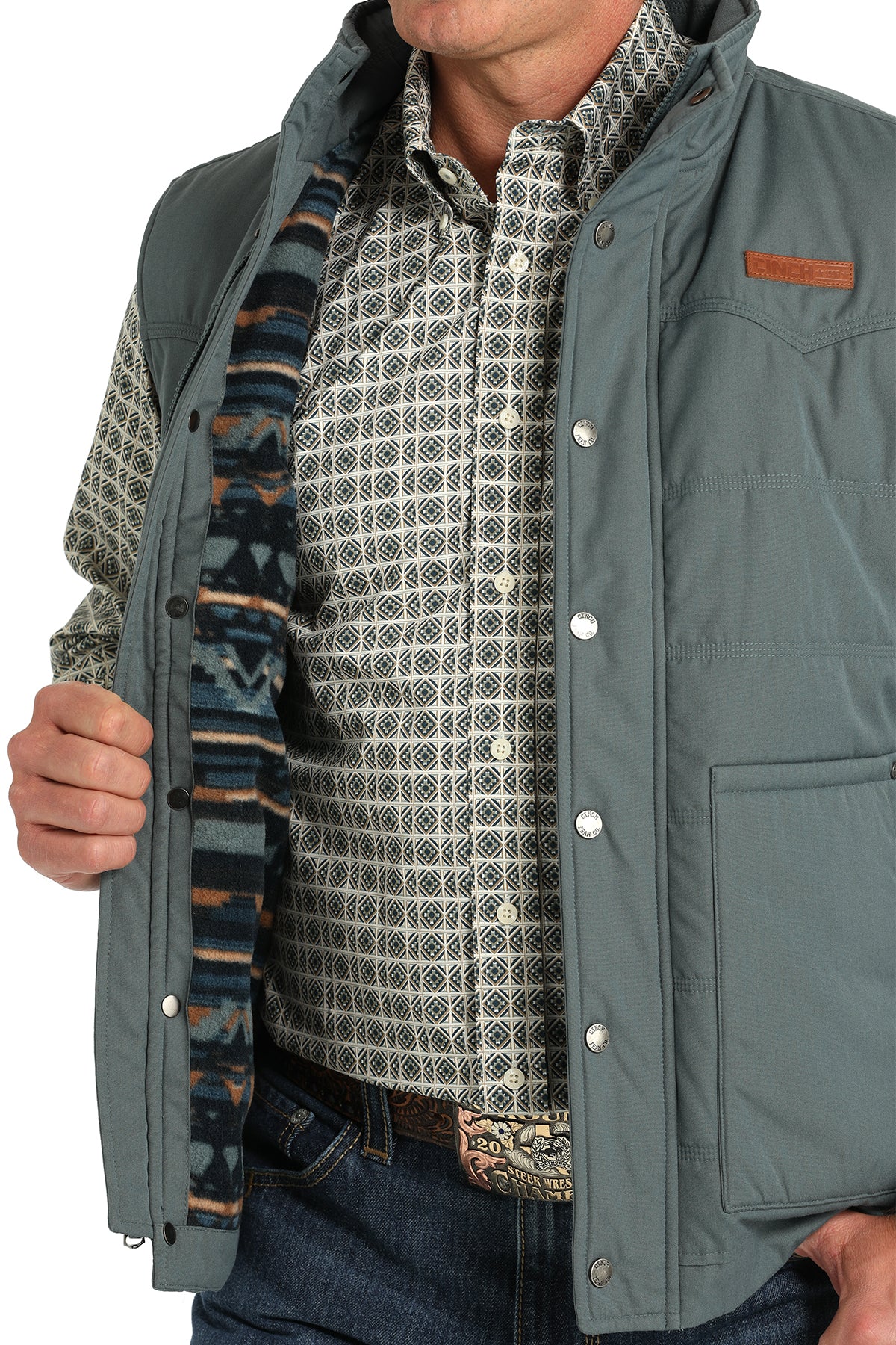 Cinch Mens Blue Quilted Vest MWV1902003