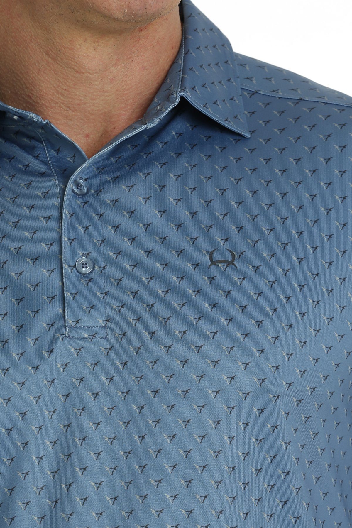 Cinch Mens Arenaflex Blue Polo Shirt MTK1863034