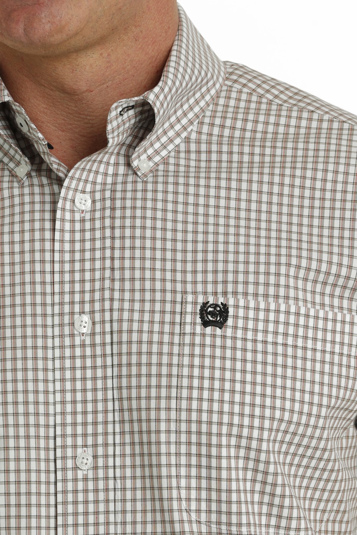 Cinch Mens Tan Small Plaid Shirt MTW1105718