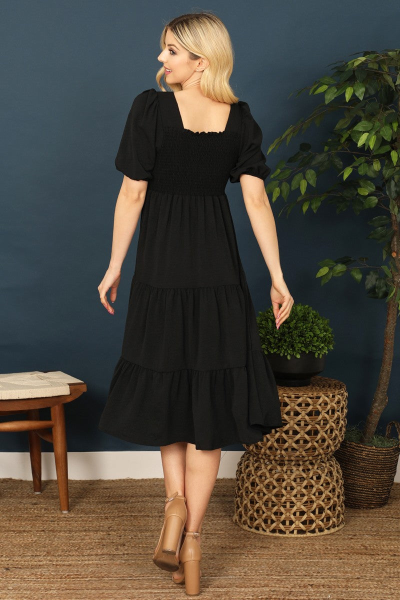 Black Square Neck Dress