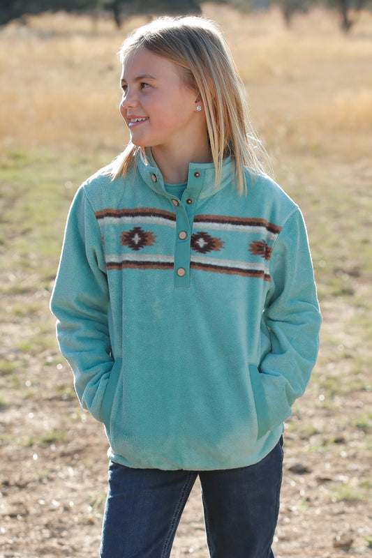 Cinch Girls Turquoise Polar Fleece Sweater CWK8250008