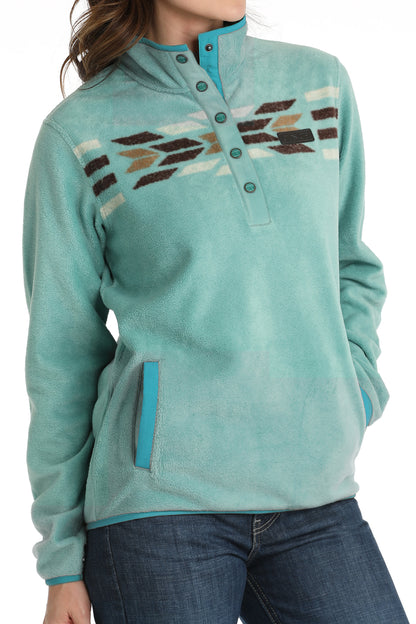 Cinch Ladies Turquoise Polar Fleece Sweater MAK9909002