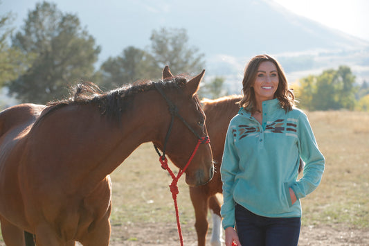 Cinch Ladies Turquoise Polar Fleece Sweater MAK9909002