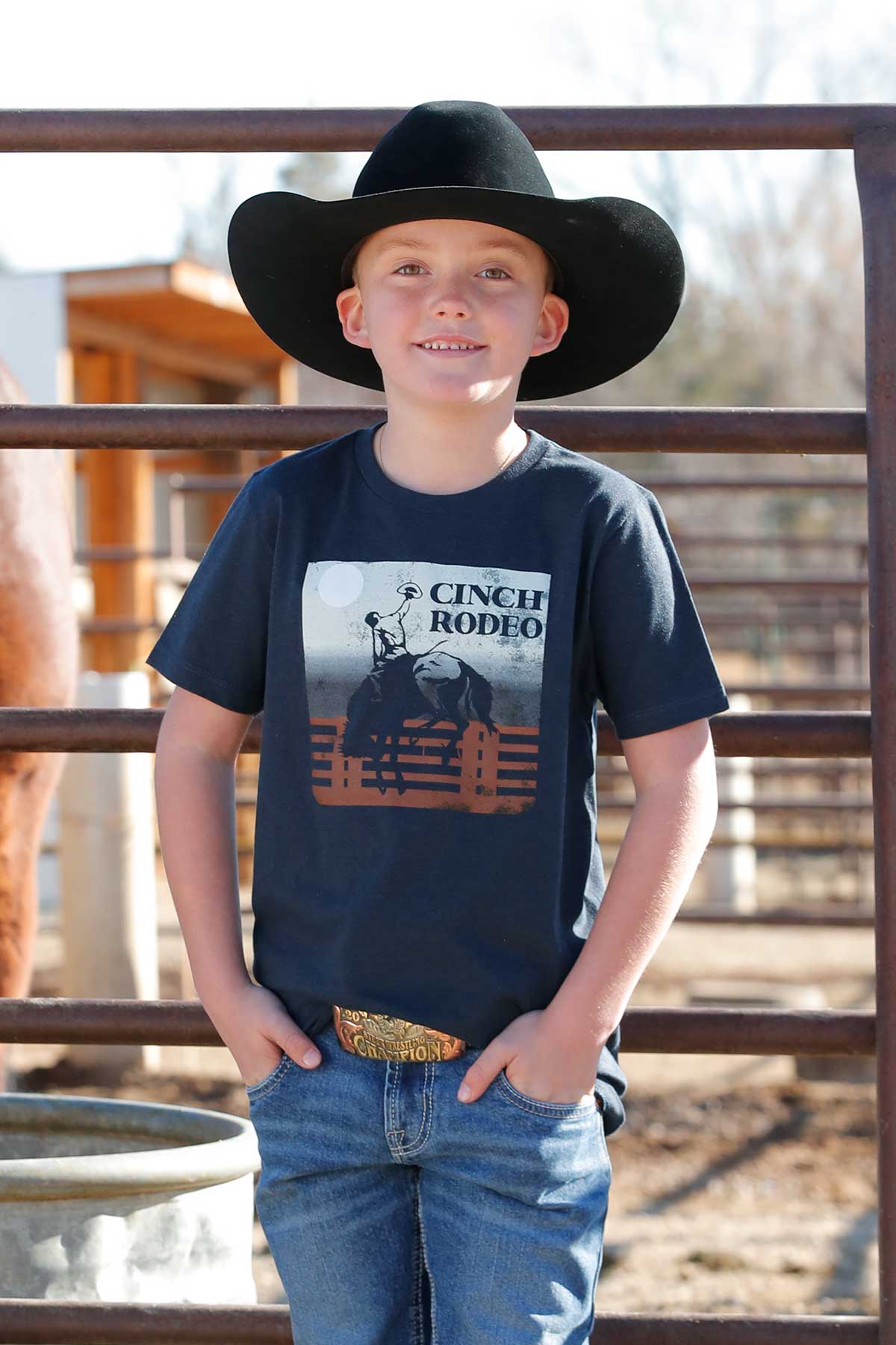 Cinch Boys Rodeo Navy Graphic T-Shirt MTT7670154