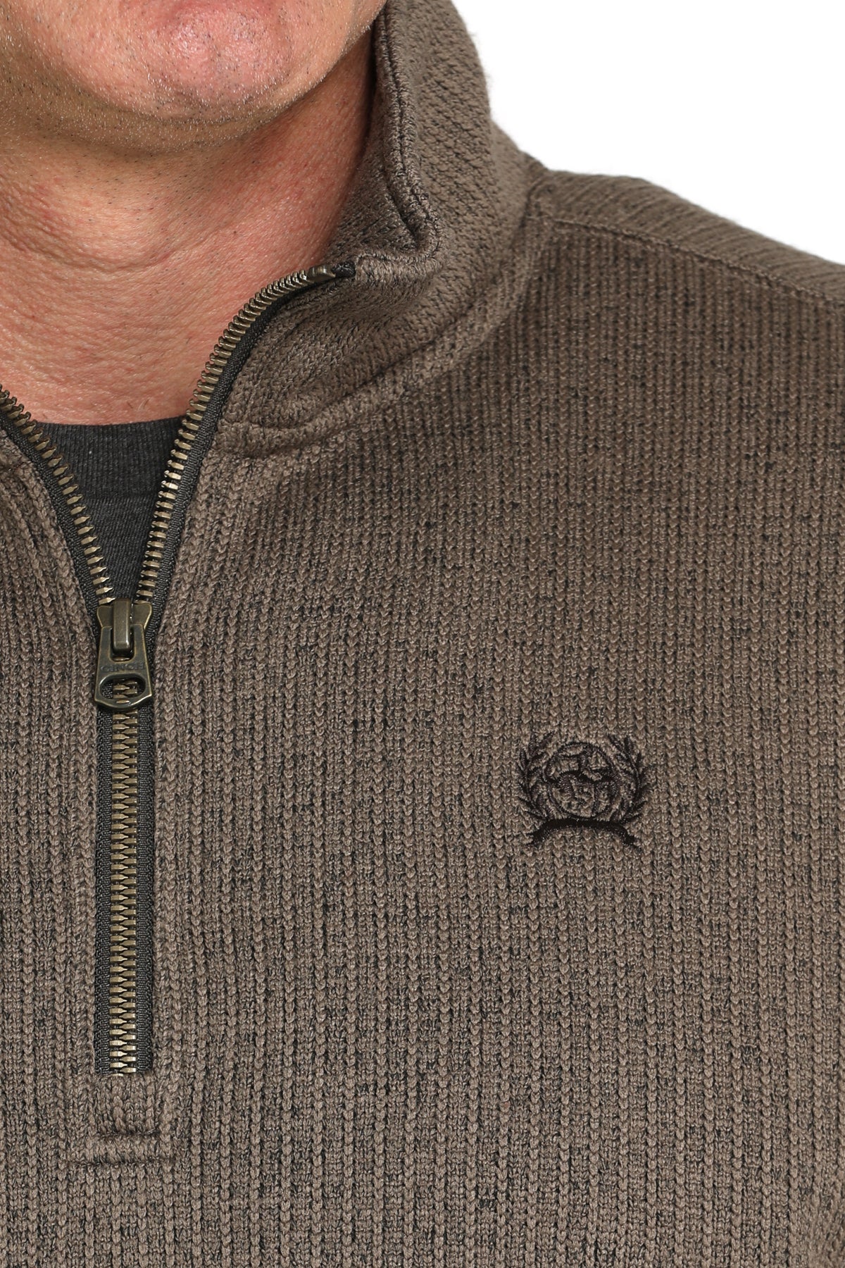 Cinch Mens Brown 1/4 Zip Sweater MWK1080017