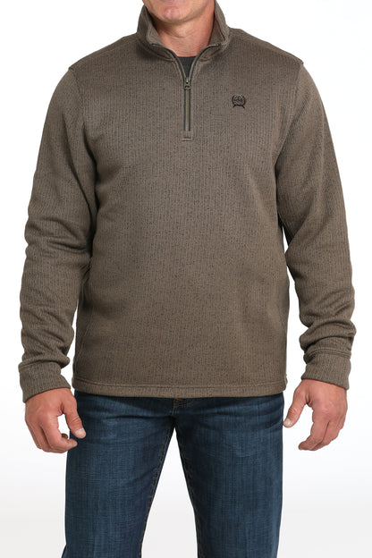 Cinch Mens Brown 1/4 Zip Sweater MWK1080017
