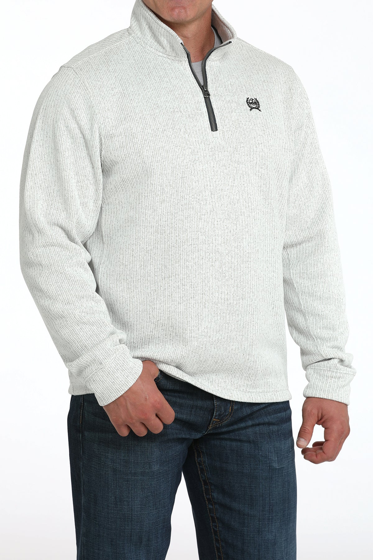 Cinch Mens Gray 1/4 Zip Sweater MWK1080018