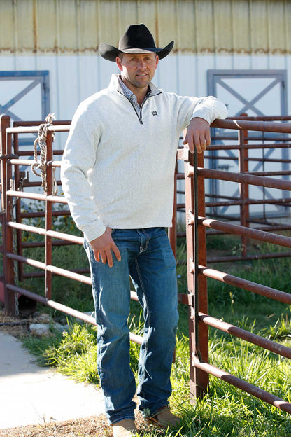 Cinch Mens Gray 1/4 Zip Sweater MWK1080018