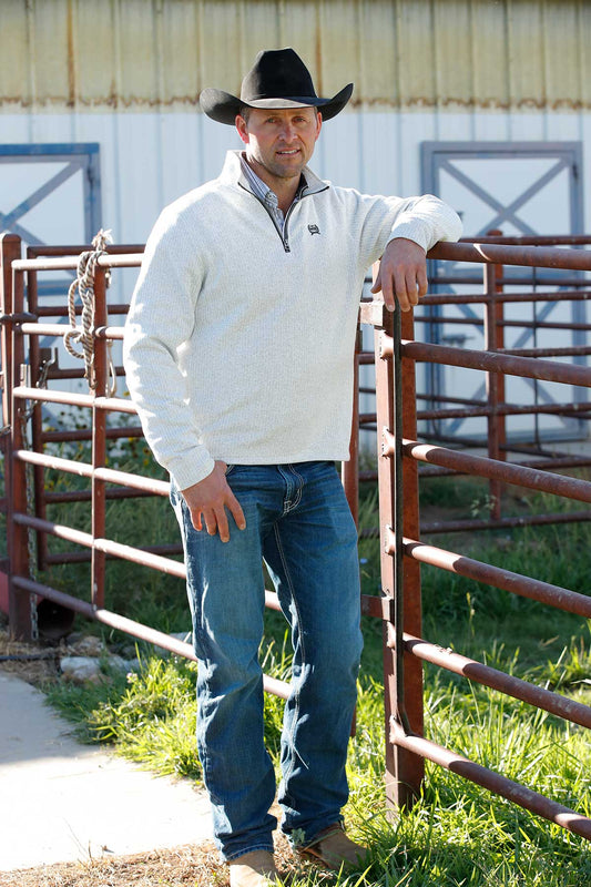 Cinch Mens Gray 1/4 Zip Sweater MWK1080018