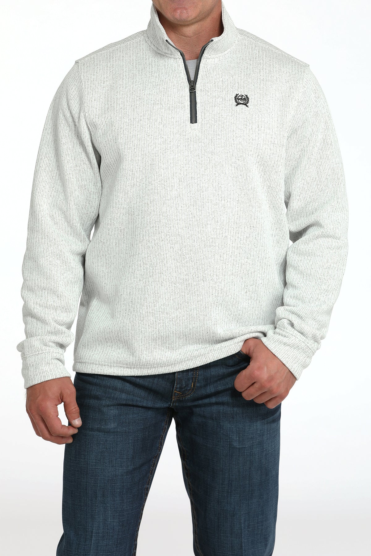 Cinch Mens Gray 1/4 Zip Sweater MWK1080018