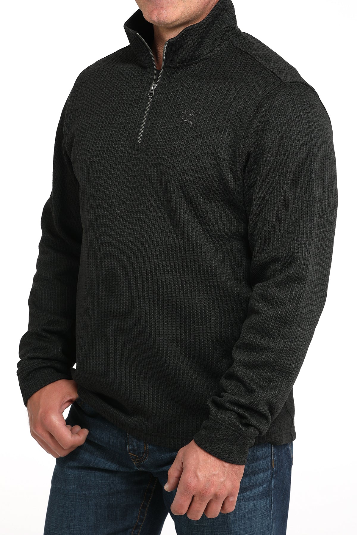 Cinch Mens Black 1/4 Zip Sweater MWK1080019