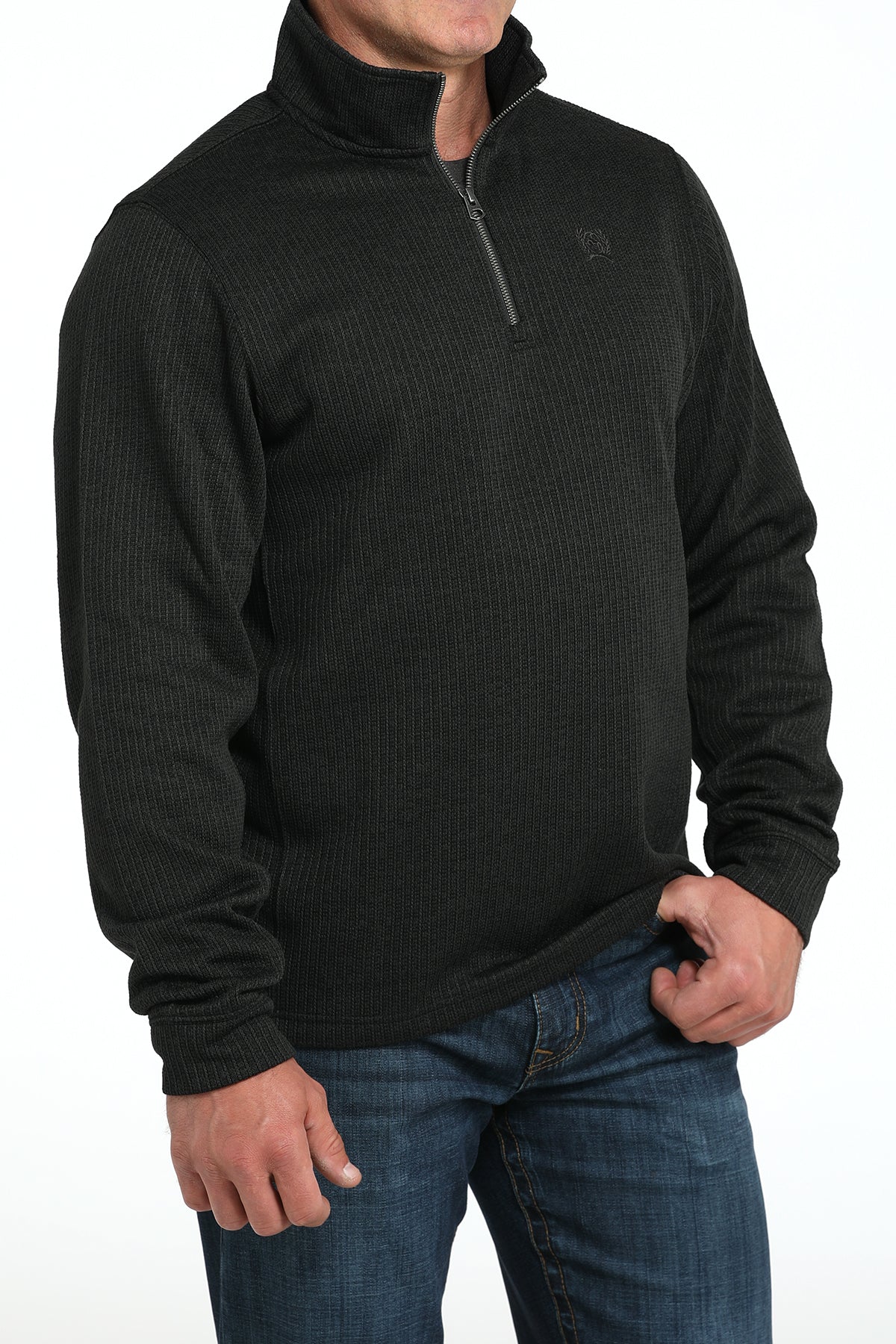 Cinch Mens Black 1/4 Zip Sweater MWK1080019