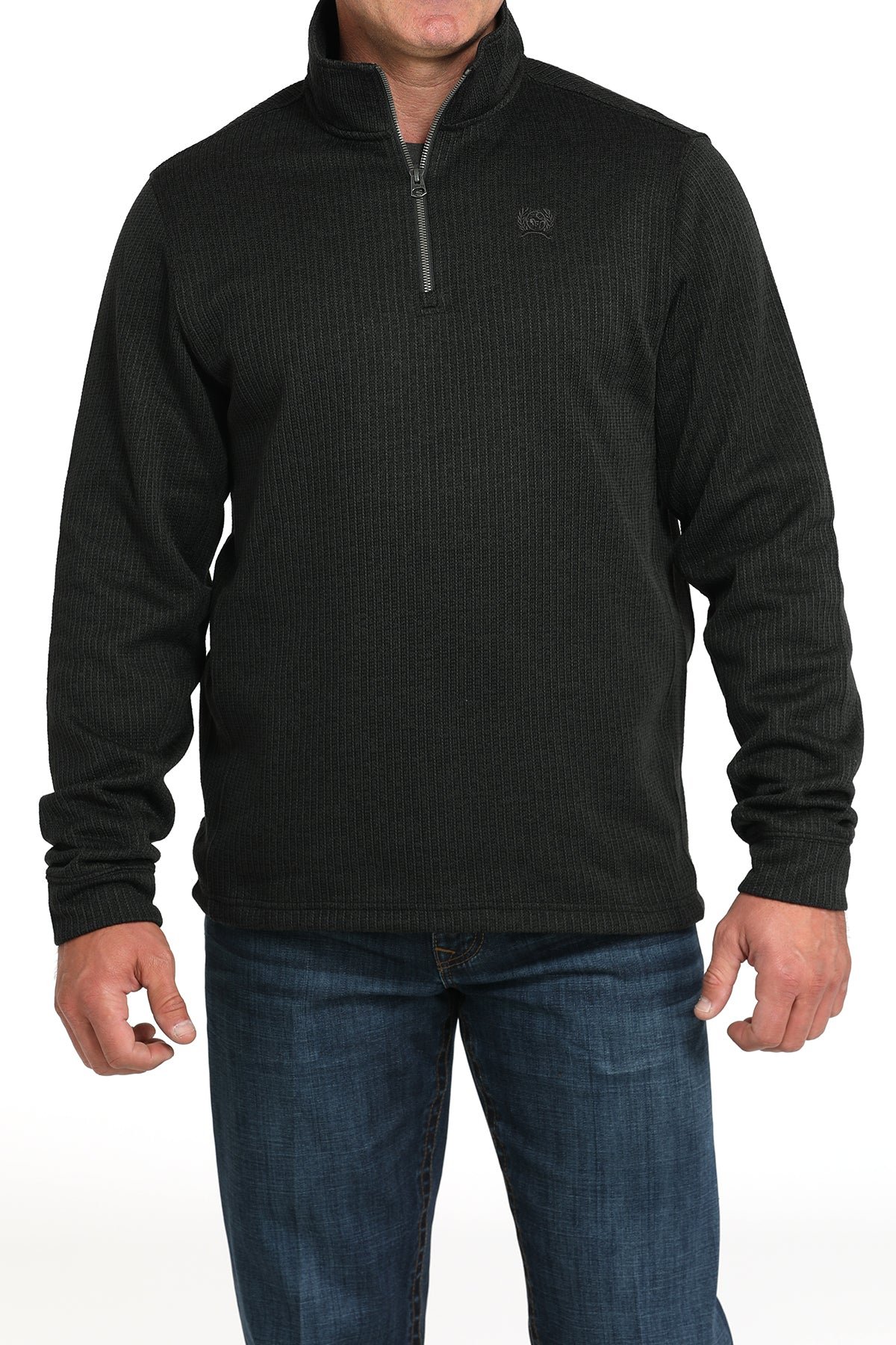 Cinch Mens Black 1/4 Zip Sweater MWK1080019