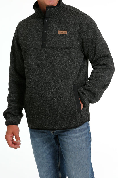 Cinch Men’s Pullover Charcoal Sweater 1/4 Button MWK1534004