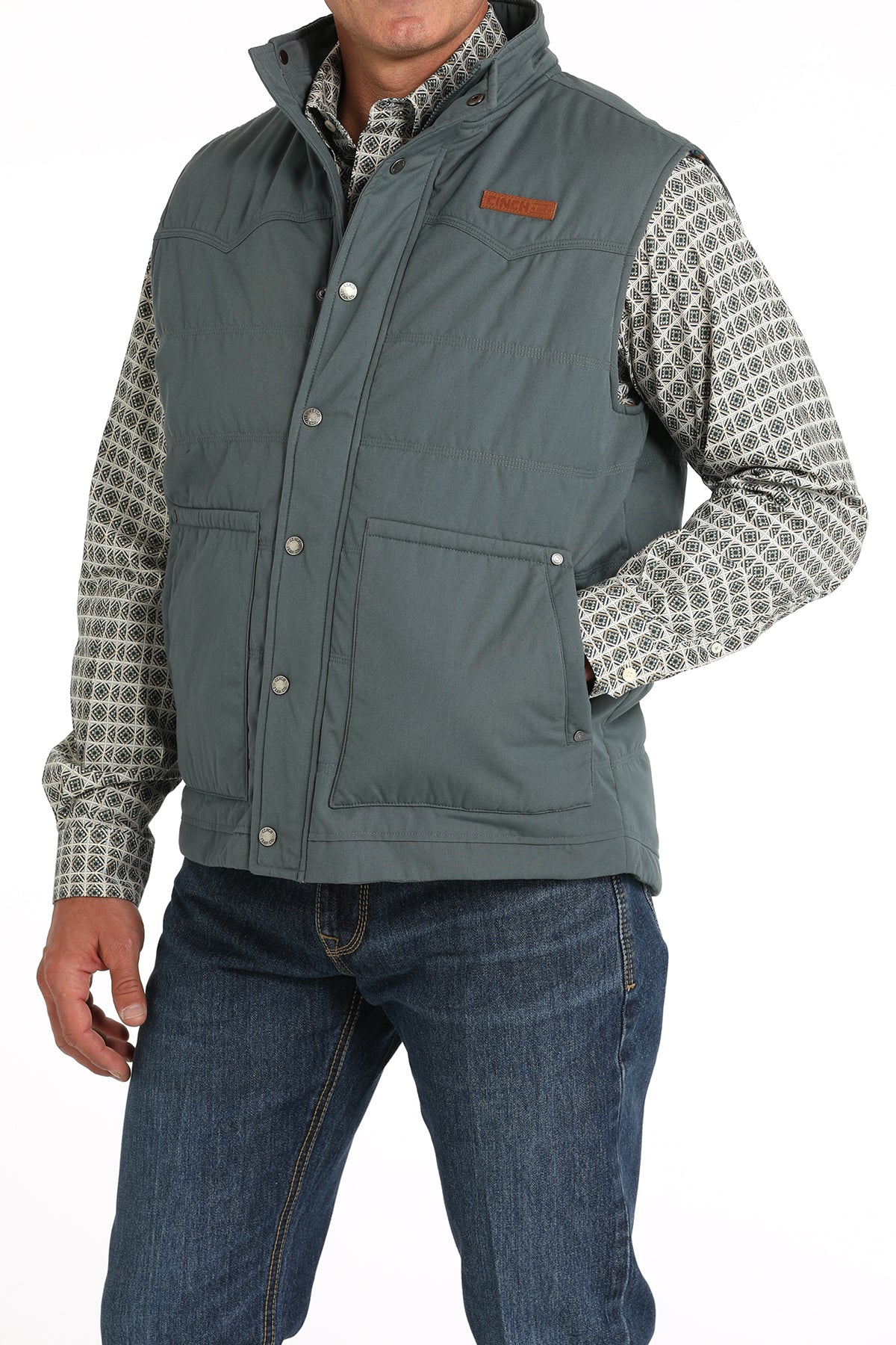 Cinch Mens Blue Quilted Vest MWV1902003